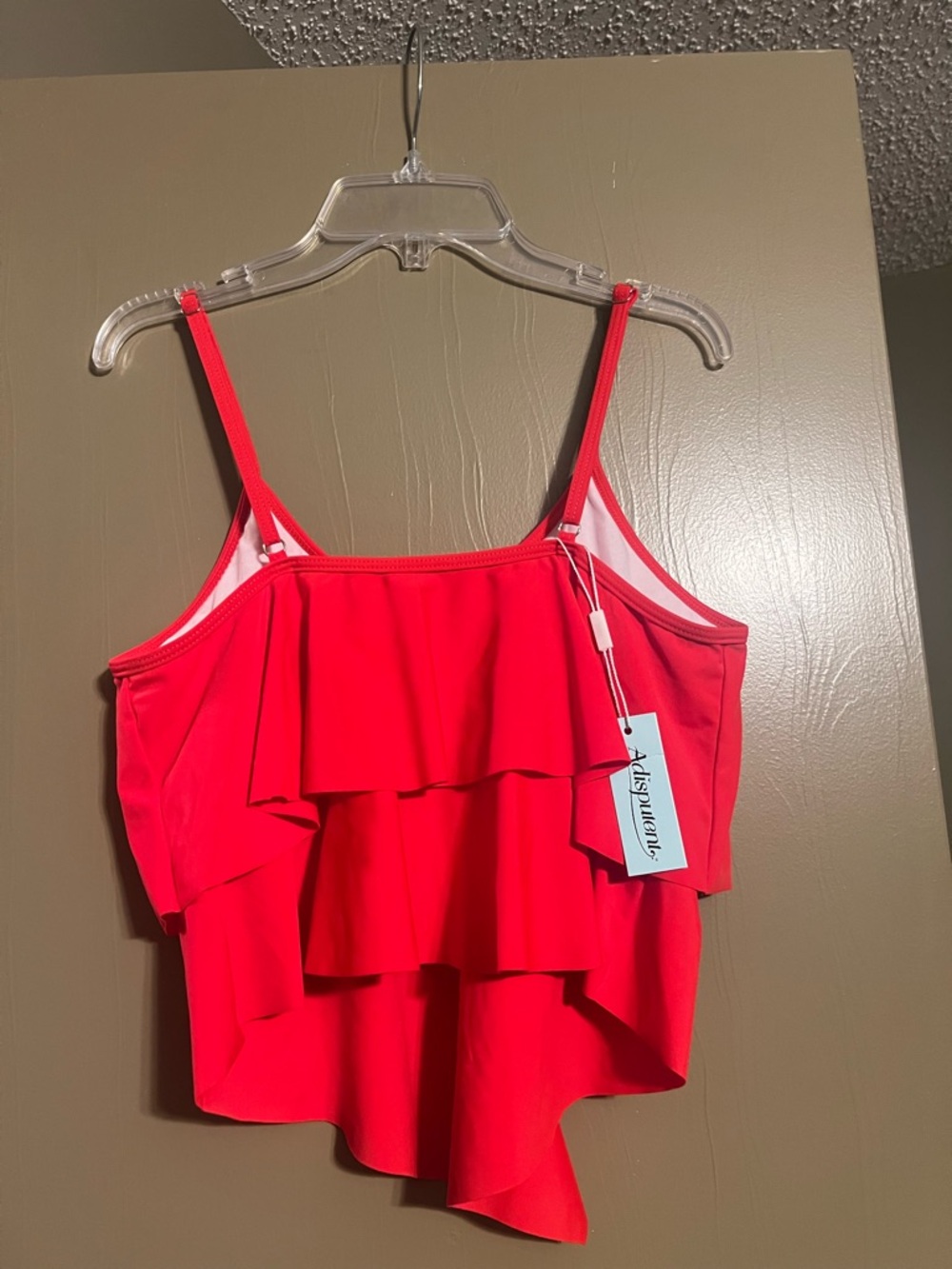 Red Ruffle Swim Tankini - Picture 3 of 5